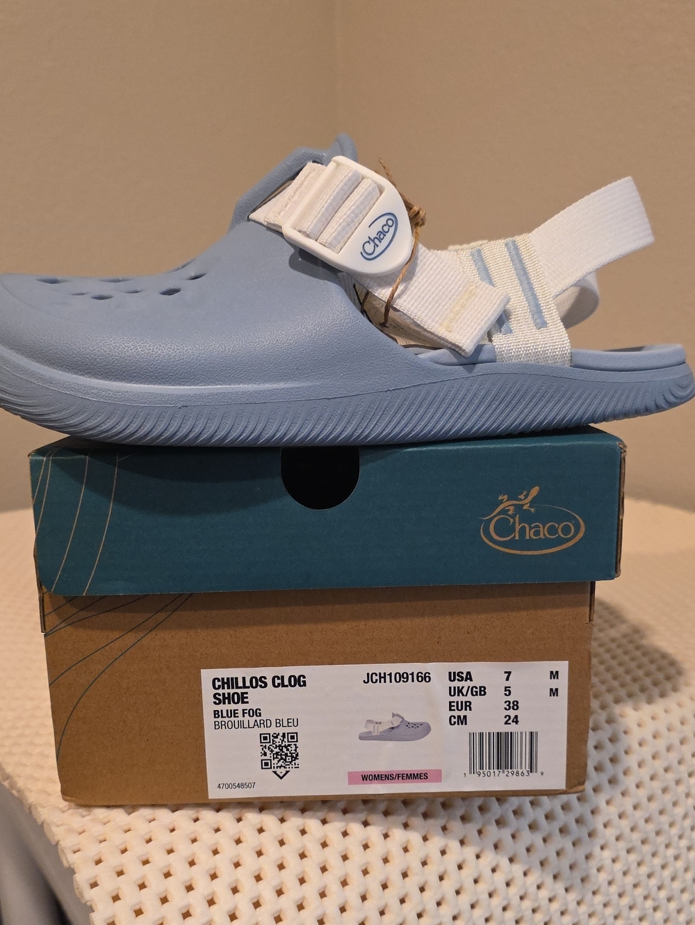 Chaco Womens Blue Fog Chillos Clog Size 7